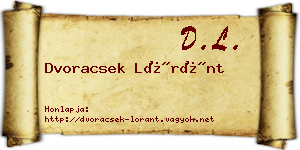 Dvoracsek Lóránt névjegykártya