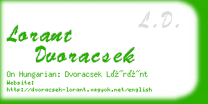 lorant dvoracsek business card